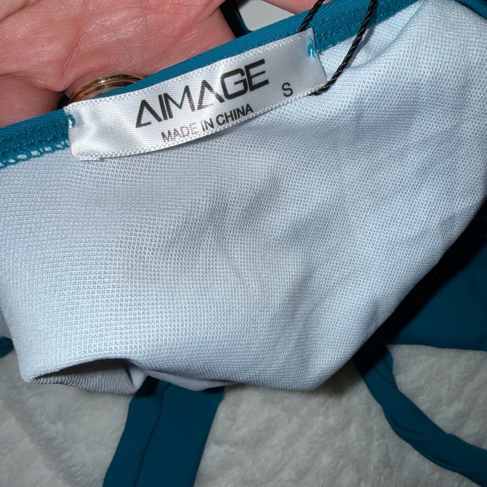 NWT Teal Crossback One-Piece Swimsuit — Supportive Ruched Front Size S - Picture 7 of 7